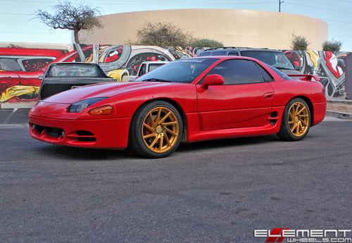 18x8.5 F1R F29 Machine Gold on a Mitsubishi 3000 GT w/ Specs