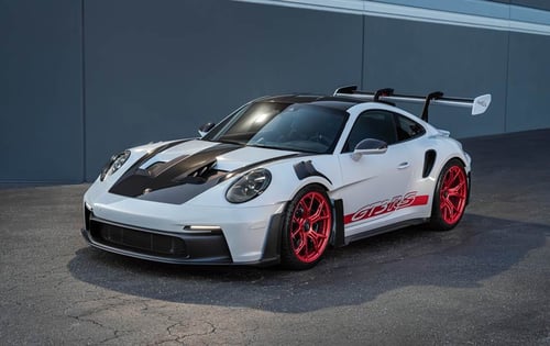 20/21 Double Staggered Magnesium GW9 in Pyro Red on a 992 GT3RS