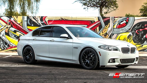 19 inch Eurotek 02 Matte Black on 2015 BMW 528i