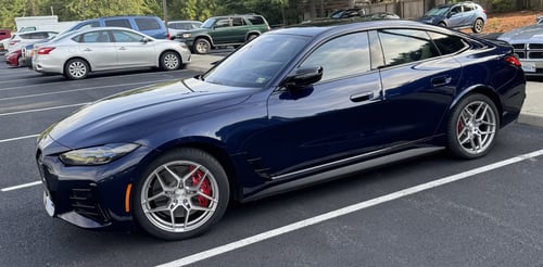 19 inch Staggered Rohana RFX11 Brushed Titanium on a 2023 BMW i4 w/ M Sport Brakes