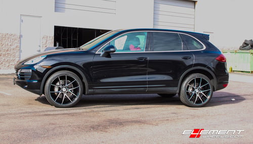 22 inch Savini Black DI Forza BM14 Gloss Black w/ Machined Face on 2012 Porsche Cayenne S