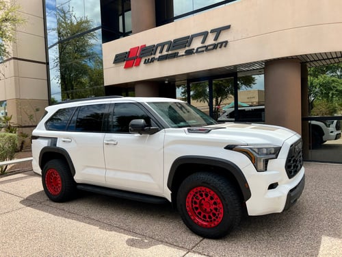 18 inch Black Rhino Primm Candy Red w/ Black Bolts on a 2023 Toyota Sequoia TRD Pro