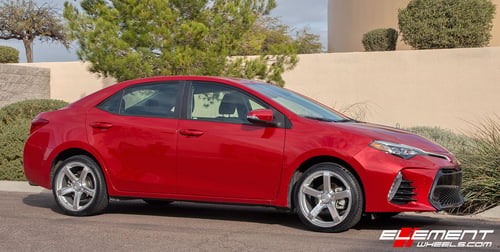 18 Inch MRR VP5 In Gloss SIlver Machined On a 2018 Toyota Corolla