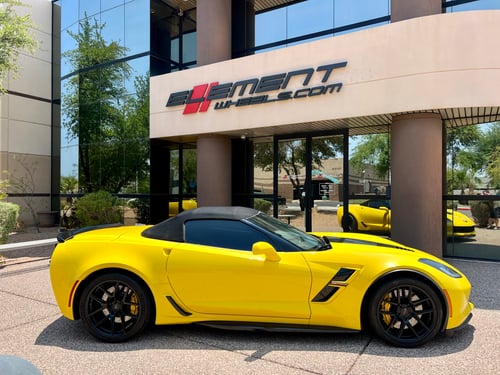 Staggered 19/20 inch Ace Alloy AFF02 All Matte Black on a 2017 Chevrolet Corvette C7 Grand Sport Z06