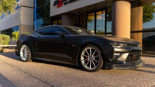 Staggered 20 Inch Variant Argon in Silver With Machined face on a 2016 Chevrolet Camaro SS