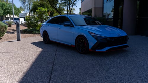 19 Inch Variant Radon in Gloss Piano Black on a 2022 Hyundai Elantra N