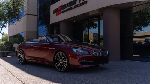 Staggered 22 Inch AXE CF2 in Gloss Black Mirror Face on a 2012 BMW 6 Series