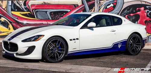 20 inch Variant Krypton Matte Black DDT on 2014 Maserati GranTurismo