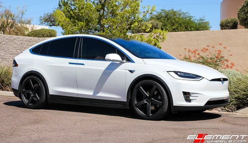 22 inch Vossen CV3-R Concave Custom Matte Black Coated on 2018 Tesla Model X