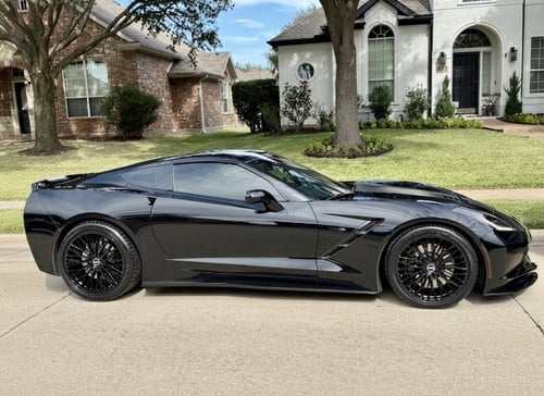 Staggered 19/20 inch Element Forged ME-1 Gloss Black on a 2015 Chevrolet Corvette C7 Stingray w/ Z51 Package