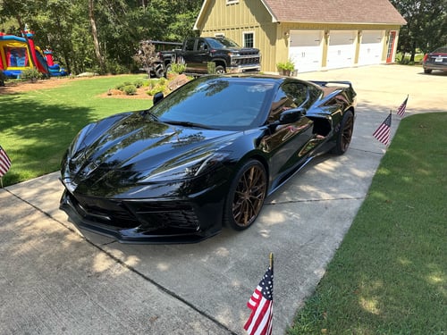 20 inch Staggered Ferrada Forge-8 FR11 Brushed Cobre on a 2024 Chevrolet Corvette C8 Z51