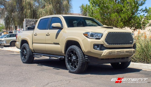 20 inch Fuel Off-Road Hostage Matte Black D531 on 2016 Toyota Tacoma 2WD/4WD Stock Height