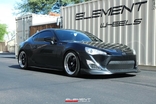 18 Inch Konig SSM in Gloss Black w/ Machined Lip on 2015 Scion FR-S