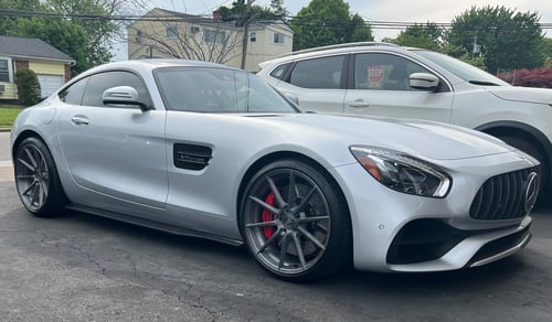 20 inch Staggered Variant Argon Brushed Titanium on a 2018 Mercedes Benz AMG GT