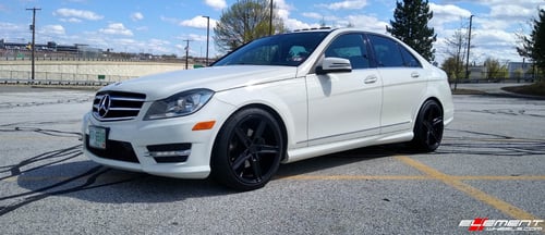 Staggered 18 Inch Verde V09 Spry in Satin Black on a 2012 Mercedes Benz C300 Sedan