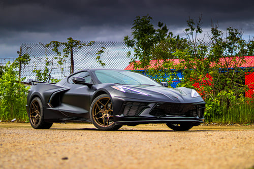 19/20 Double Staggered Variant Xenon Custom Satin Bronze on a 2021 Chevrolet Corvette C8