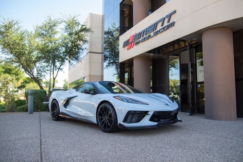 19/20 Double Staggered Savini SV-F1 Double Dark Tint w/ Gloss Black on a 2021 Chevrolet Corvette C8 Z51