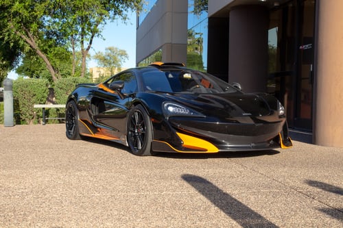 Staggered 20 Inch Ferrada CM2 in Matte Black W/Gloss Black Lip on a 2019 Mclaren 600LT