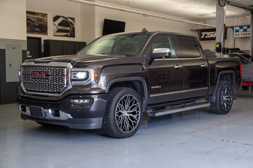 22 Inch Vossen HF6-3 in Gloss Black Brushed Face on a 2016 GMC Sierra