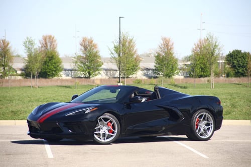 19/20 inch Staggered Variant Zeno in Chrome Powdercoated on a 2021 Chevrolet Corvette Stingray
