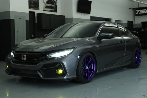 18 Inch Kansei Astro in Custom Blue Powdercoat on 2016 Honda Civic Si Coupe