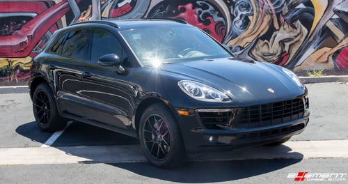 Staggered Savini Black Di Forza BM14 in Gloss Black on a 2017 Porsche Macan S