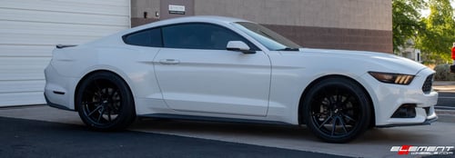 Staggered 20 Inch Variant Argon In Gloss Piano Black on a 2018 Ford Mustang Ecoboost