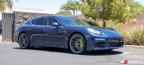 Staggered 20 Inch Variant Krypton in Super Black Chrome on a 2015 Porsche Panemera SE Hybrid