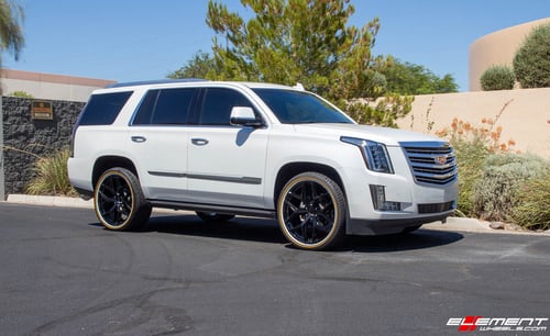 24 Inch Cadillac Replica Wheel in Gloss Black on a 2016 Cadillac Escalade