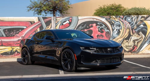 Staggered 20 Inch MRR M650 ZL1 Replica Wheels in Satin Black on a 2020 Chevrolet Camaro LT