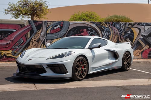 Staggered 20 Inch Savini SV-F5 in Matte Bronze on a 2020 C8 Chevrolet Corvette Stingray