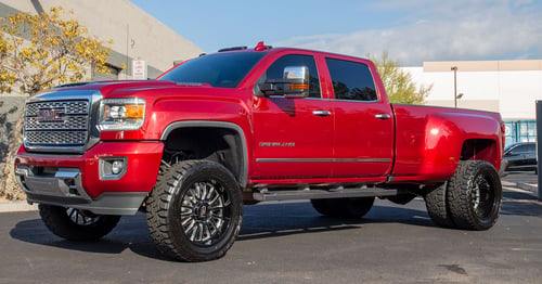 22" Cali Off-Road Summit 9110 Gloss Black w/ Milled Spokes on a 2018 GMC Sierra Denali HD Dually
