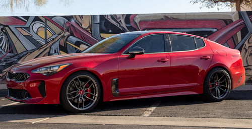 20 inch Staggered Variant Krypton Super Black Chrome on a 2021 Kia Stinger GT1 RWD