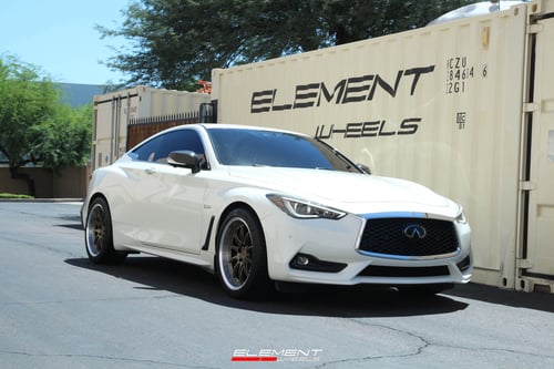 19 Inch Aodhan DS07 in Bronze w/ Machined Lip on 2019 Infiniti Q60s Red AWD