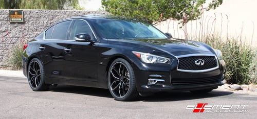 20 inch Foose Outkast Gloss Black Milled F150 on 2015 Infiniti Q50 RWD