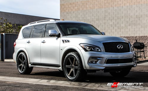 22 inch KMC KM704 District Satin Black on 2017 Infiniti QX80