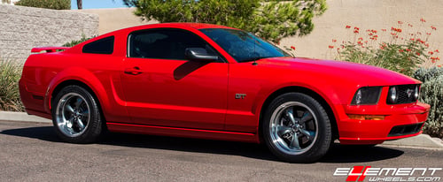 18 inch American Racing AR105 Torq Thrust Anthracite w/ Machined Lip on 2008 Ford Mustang GT Coupe