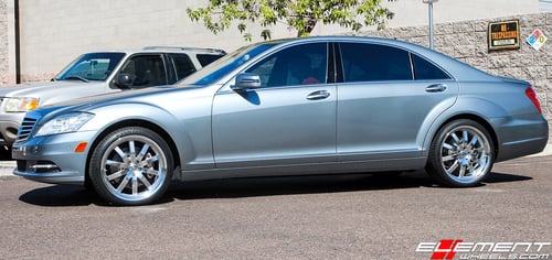 20 inch Mandrus Wilhelm Silver w/ Mirror Cut Face & Lip on 2013 Mercedes Benz S550