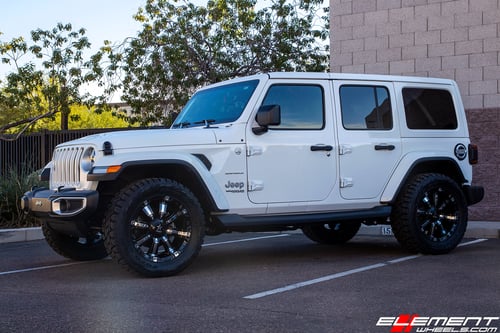20 inch RBP 94R Gloss Black w/ Chrome Accents on 2018 Jeep Wrangler JL Sahara