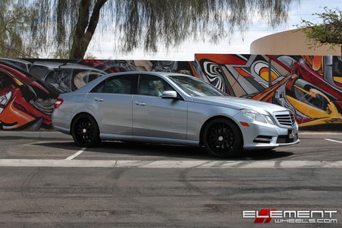 20x8.5 Helo HE890 Satin Black on 2013 Mercedes Benz E350 Sedan w/ Specs