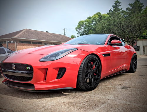 Staggered Variant Xenon in Satin Black on a 2015 Jaguar F-Type R