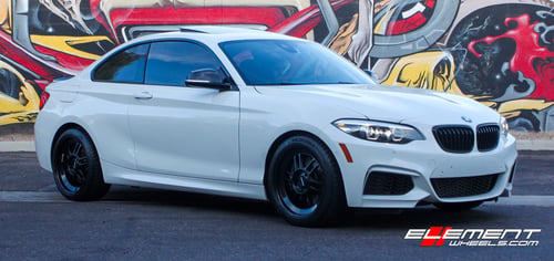 18 inch Klutch ML1 Matte Black w/ Gloss Black Lip on 2018 BMW M240