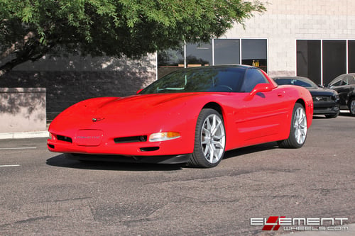 19 & 20 in staggered XO Verona Matte Silver w/ brushed face on a 1999 Chevy Corvette C5 w/ specs