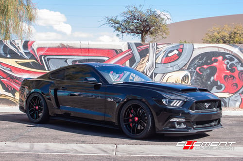 20 inch Variant Krypton Gloss Piano Black w/ Red Cap on 2015 Ford Mustang Eco/5.0 w/ 4 Piston Brembos