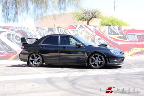18x8.5 MRR VP5 Matte Graphite on Subaru Impreza w/ Specs