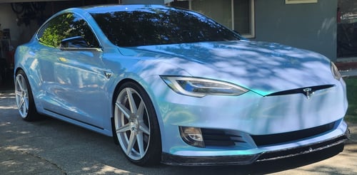 21 inch Ferrada Forge-8 FR7 Machined Silver on a 2016 Tesla Model S (AWD)