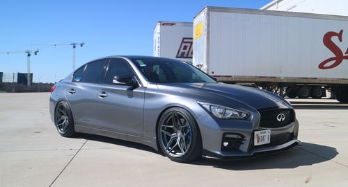 19 inch Variant Xenon Satin Gunmental on a 2014 Infiniti Q50