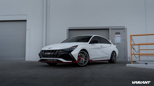 19 Inch Variant Xenon Satin Gunmetal on a Hyundai Elantra N