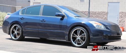 20 inch 2Crave No-02 Gloss Black w/Machined Face and Chrome Lip on 2007 Nissan Altima w/ Specs