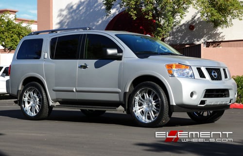24 inch Asanti AF132 Brushed Face on 2014 Nissan Armada w/ Specs